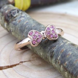 SWAROVSKI リボン ピンクゴールド リング スワロフスキー クリスタル