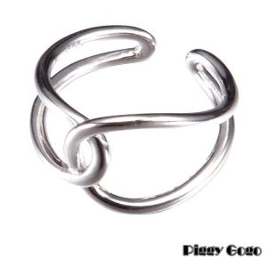 リング 指輪 レディース ノットリング クロス ボリューム 大ぶり 大きめ シルバー シンプル フリーサイズ かわいい きれいめ